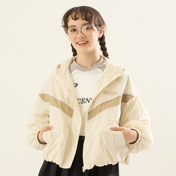 【AMI】【撥水】フードバルーンライトブルゾン