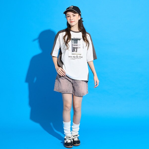 【AMI】ダメージデニムショートパンツ