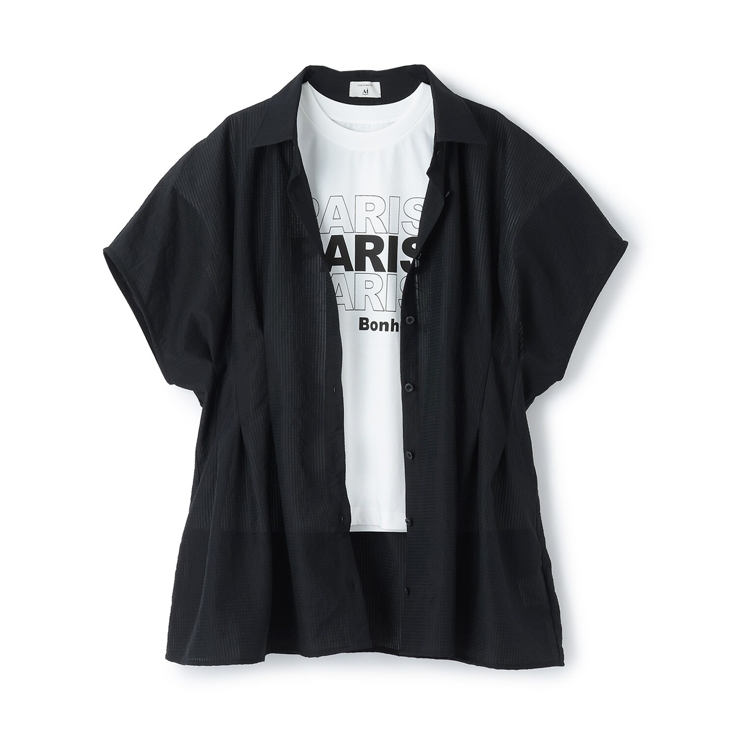 【AMI】タックシャツ×【接触冷感】インナーTシャツセット