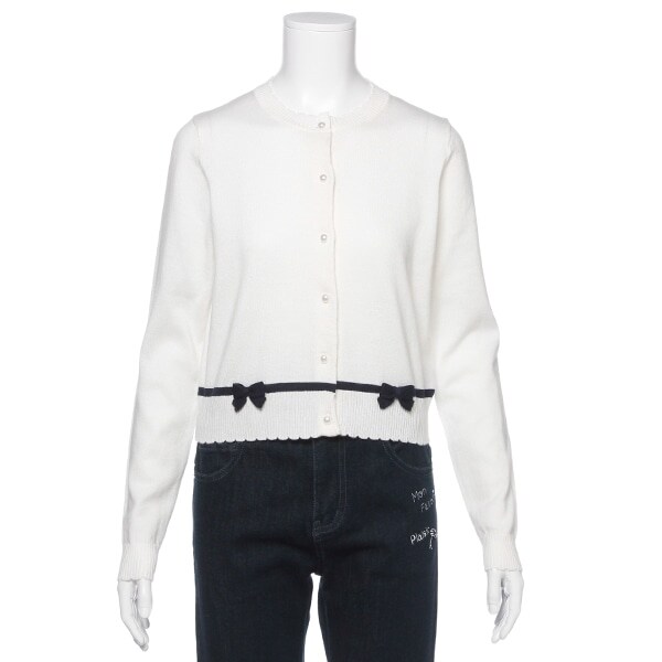 UVケア リボンスカラップカーディガン