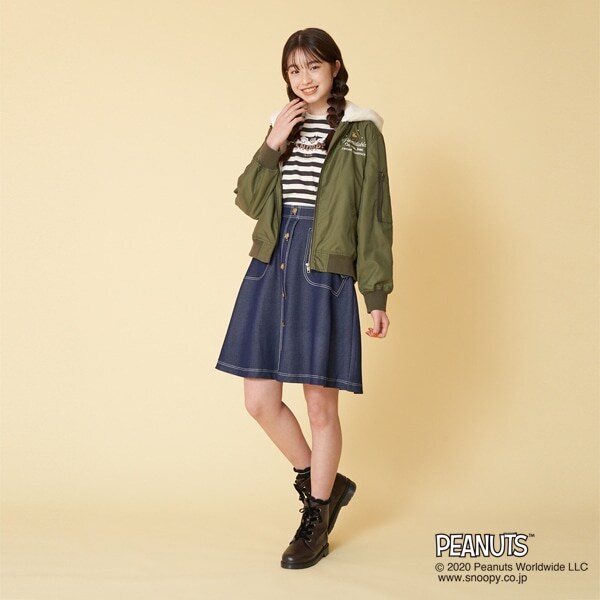 【PEANUTSコラボ】 刺しゅう入りMA-1×フェイクファーベストセット