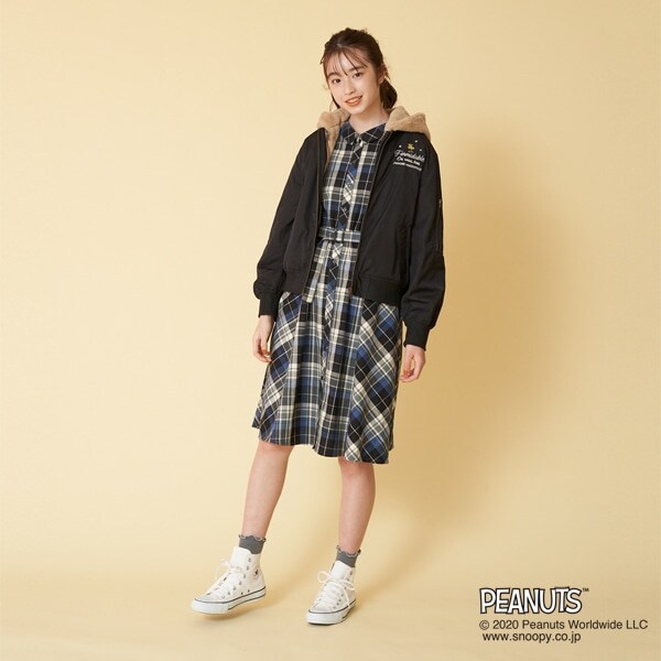 【PEANUTSコラボ】 刺しゅう入りMA-1×フェイクファーベストセット