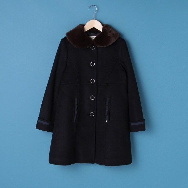 フェイクファー衿つきスクールコート