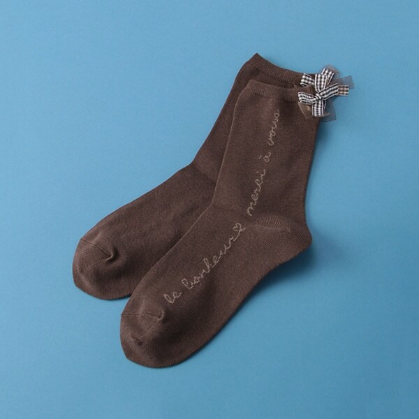 抗菌防臭 たてロゴリボンつきクルーソックス