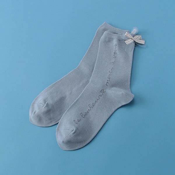 抗菌防臭 たてロゴリボンつきクルーソックス