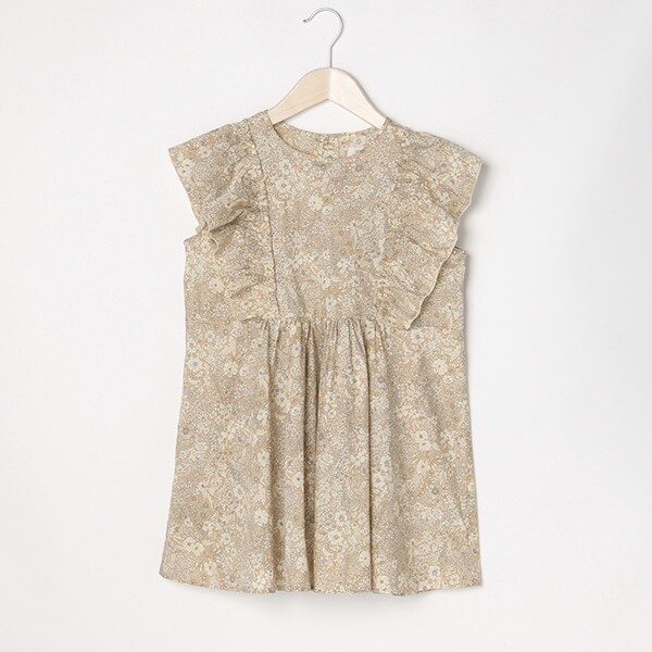 リバティプリントフリル袖チュニック