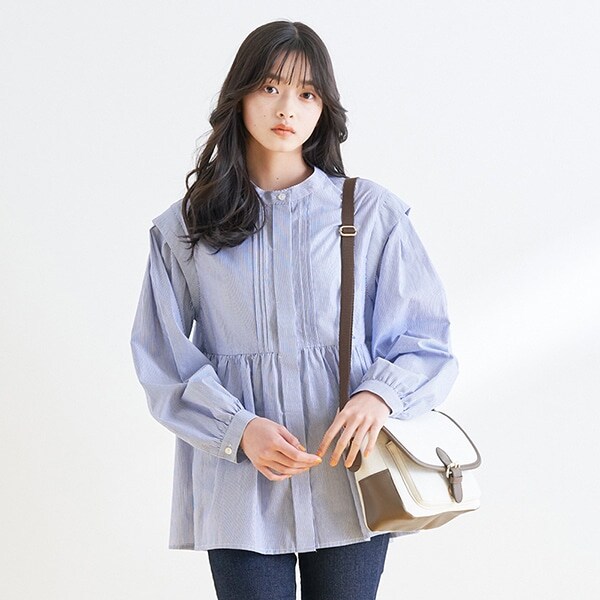 ピンタックチュニックブラウス