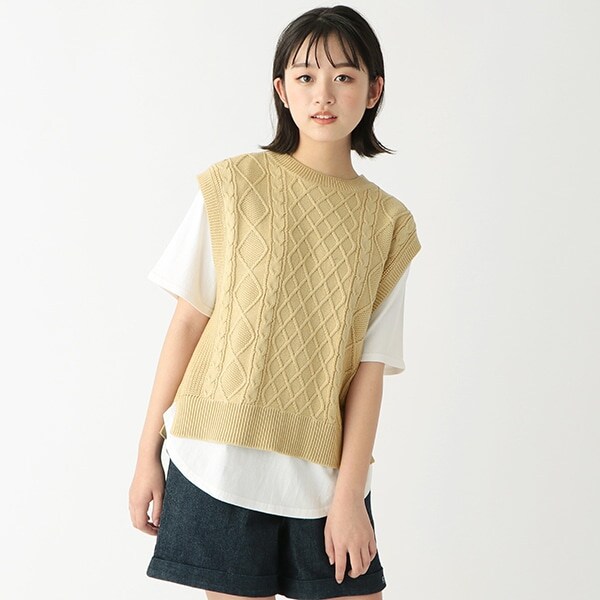ニットベスト＆半袖Tシャツセット