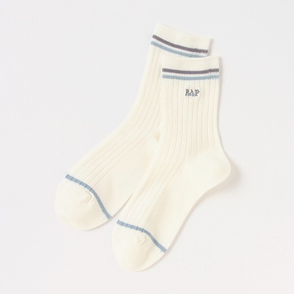 ラインカジュアルクルーソックス【日本製】