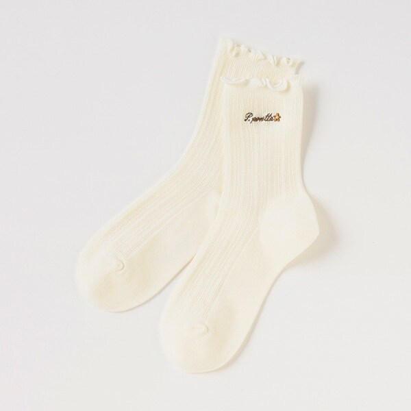 柄編みクルーソックス【日本製】