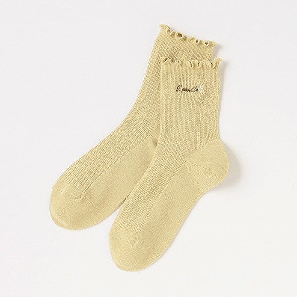 柄編みクルーソックス【日本製】