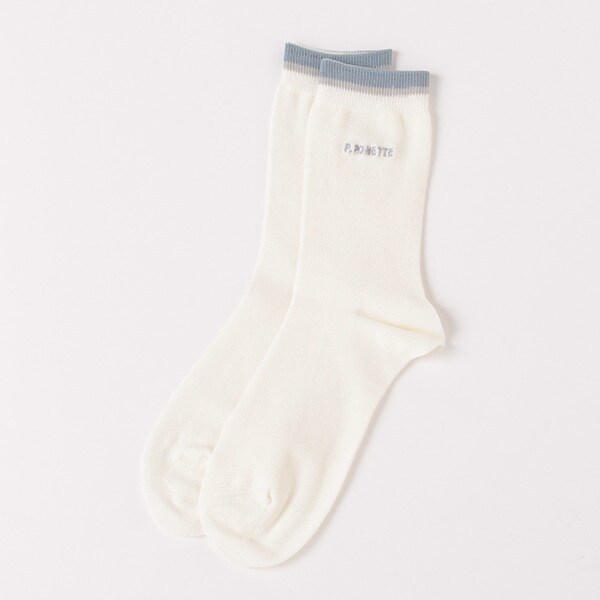 ライン入りクルーソックス【日本製】