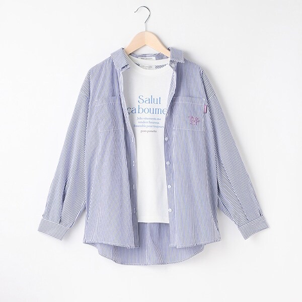 ストライプシャツ＆ロンTセット