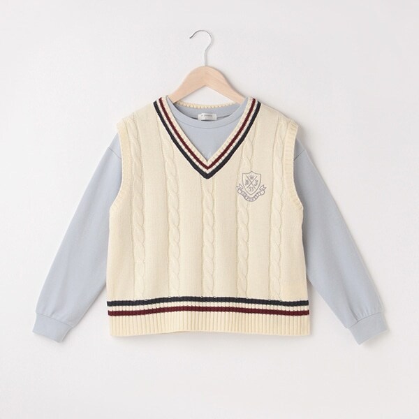 ラインニットベスト＆Tシャツセット