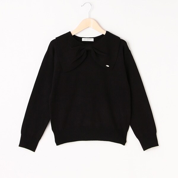 リボン衿ニット