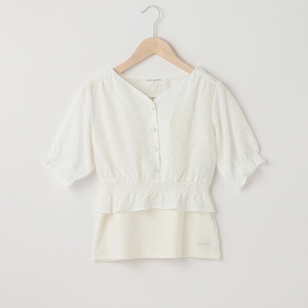 シャーリングブラウスタンクトップセット