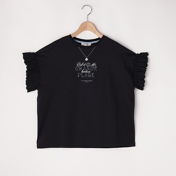 袖フレアネックレスTシャツ