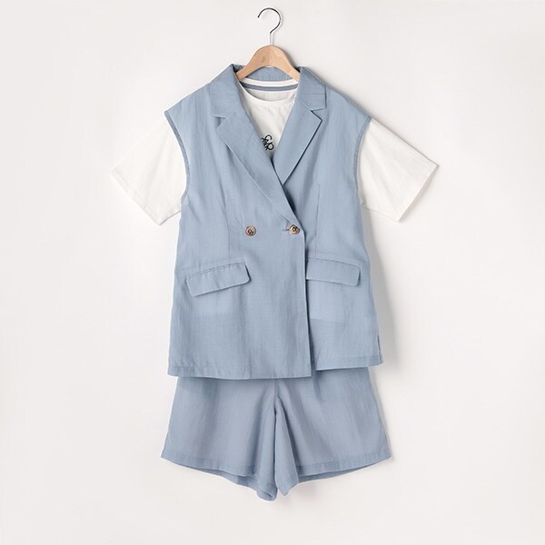 シアーテーラードジレ半袖Tシャツ３点セット