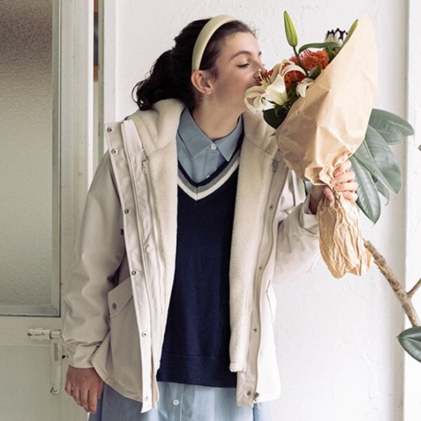 【撥水】フェイクファーライナー３WAYブルゾン