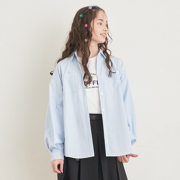 ストライプシャツ+長袖Tシャツセット