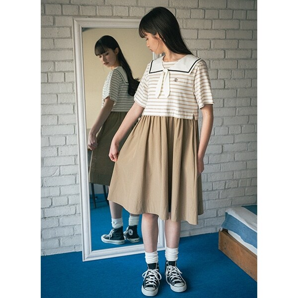２wayセーラーボーダーワンピース