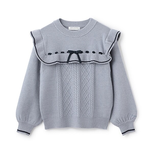 リボンフリルニット