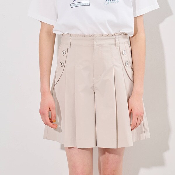 サイドボタンタックキュロット