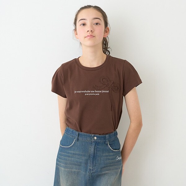 ギャザーリボンTシャツ