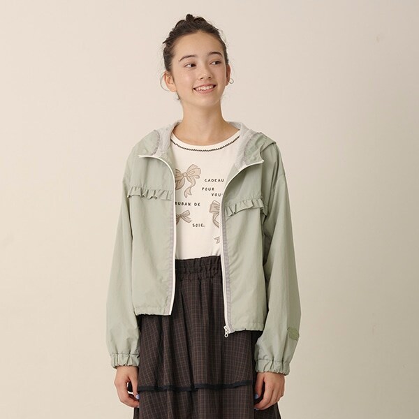 【撥水】【花粉ガード】フリルウィンドブレーカー