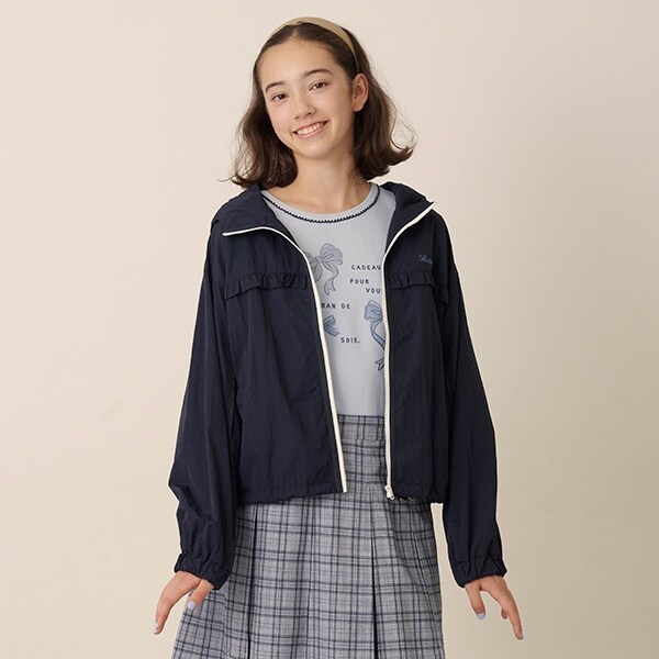 【撥水】【花粉ガード】フリルウィンドブレーカー