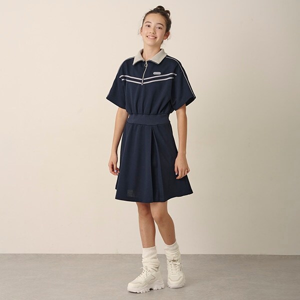 ハーフZIPカットワンピース