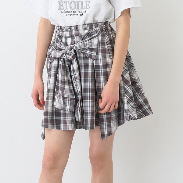 シャツ巻きチェックキュロット