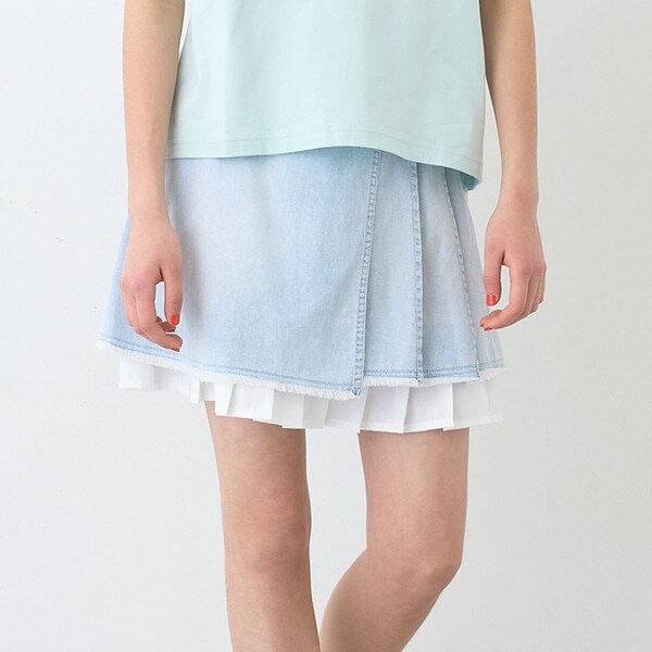 インナーパンツつきレイヤードデニムスカート
