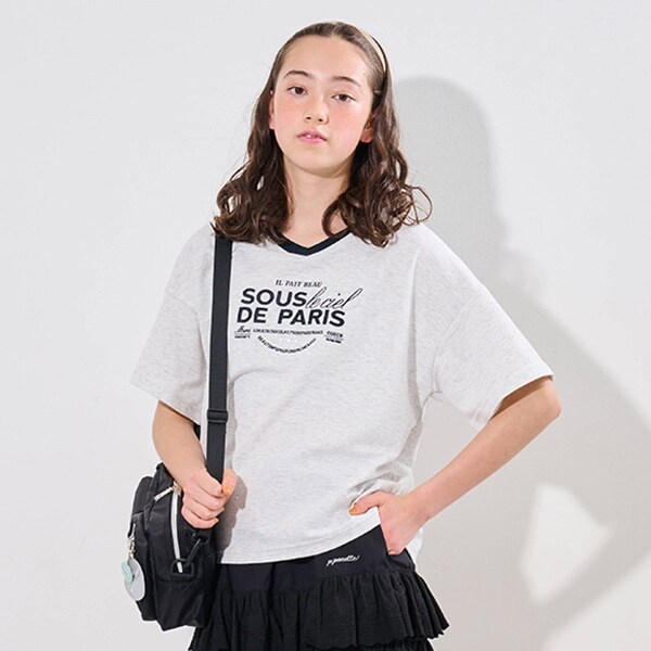 【防汚加工】スキッパー衿ロゴTシャツ