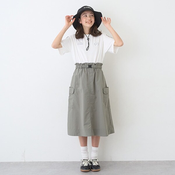 【Cuugal掲載】【接触冷感/撥水/UVカット】ドッキングカーゴワンピース