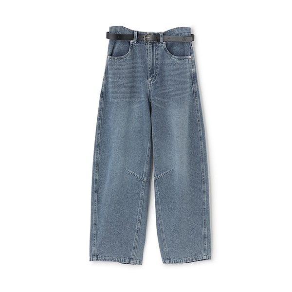 ベルトつきバレルシルエットパンツ