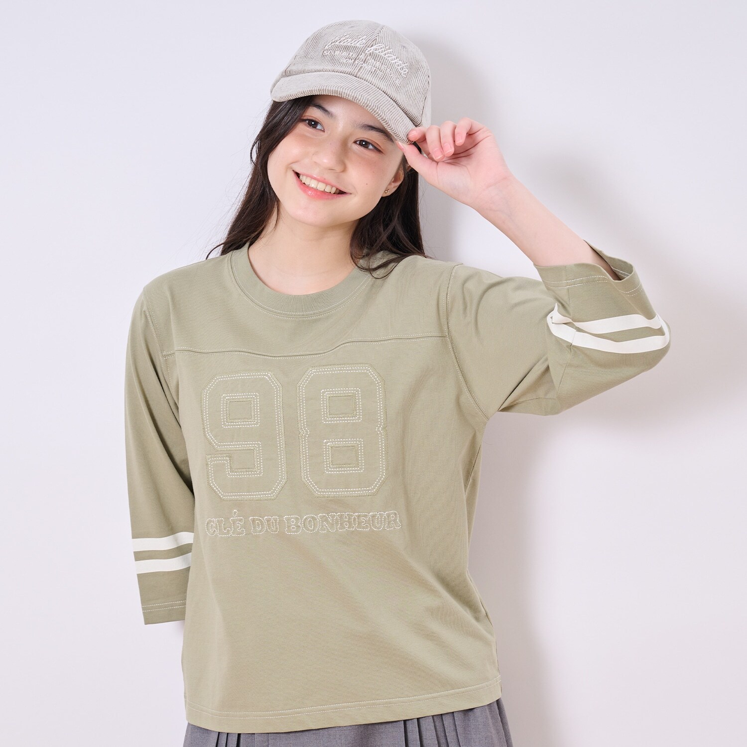 【接触冷感】７分袖ナンバリングTシャツ