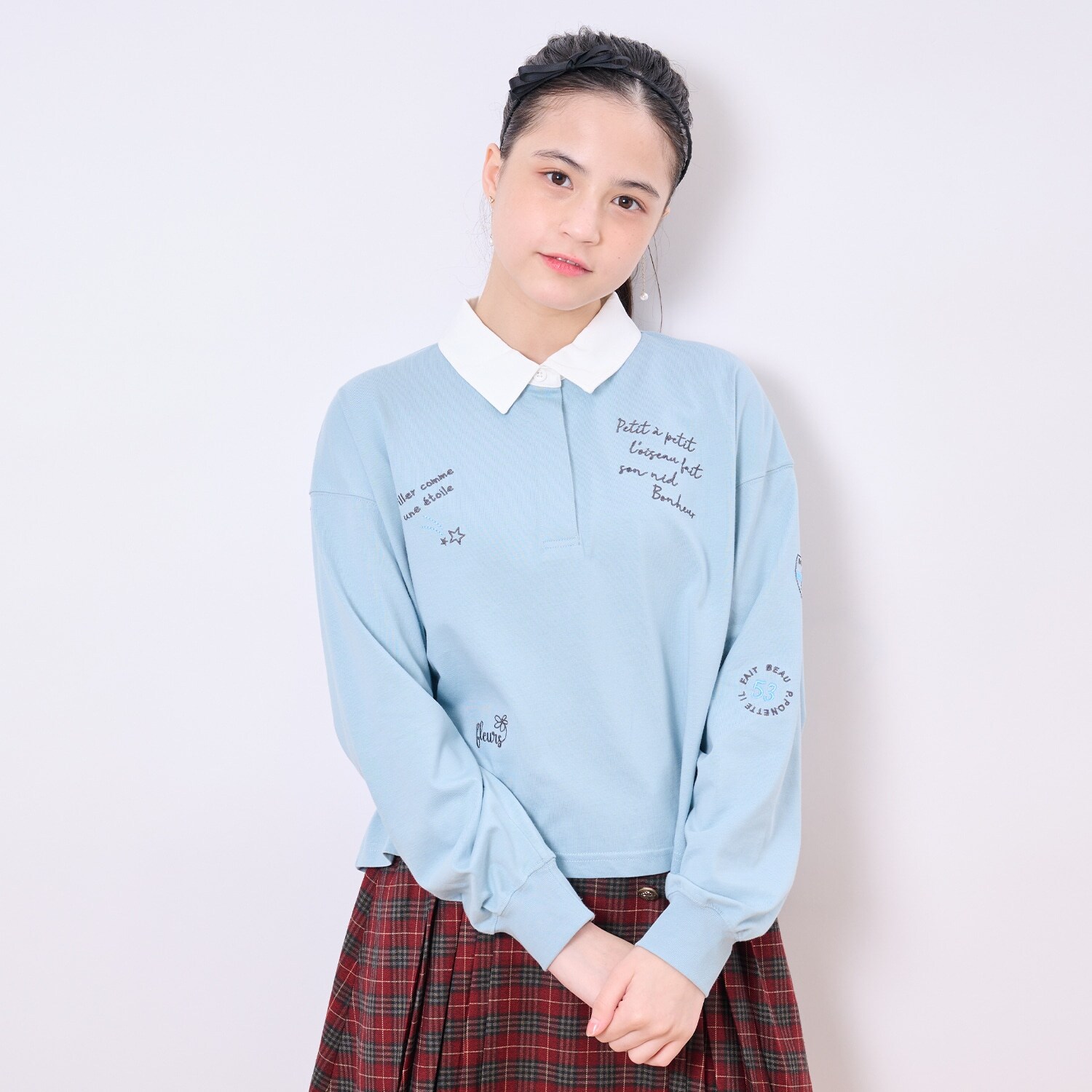 らくがき刺しゅうラガーシャツ