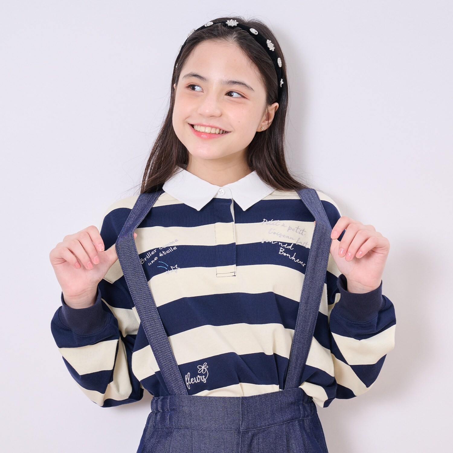 らくがき刺しゅうラガーシャツ