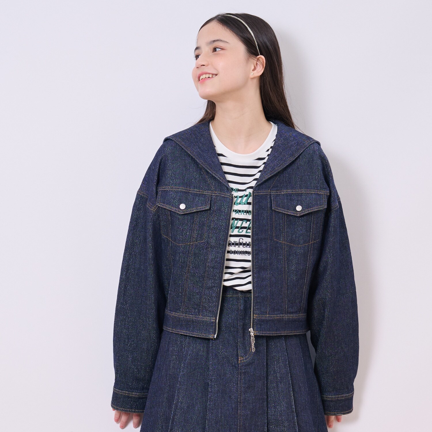 ラメデニムジャケット