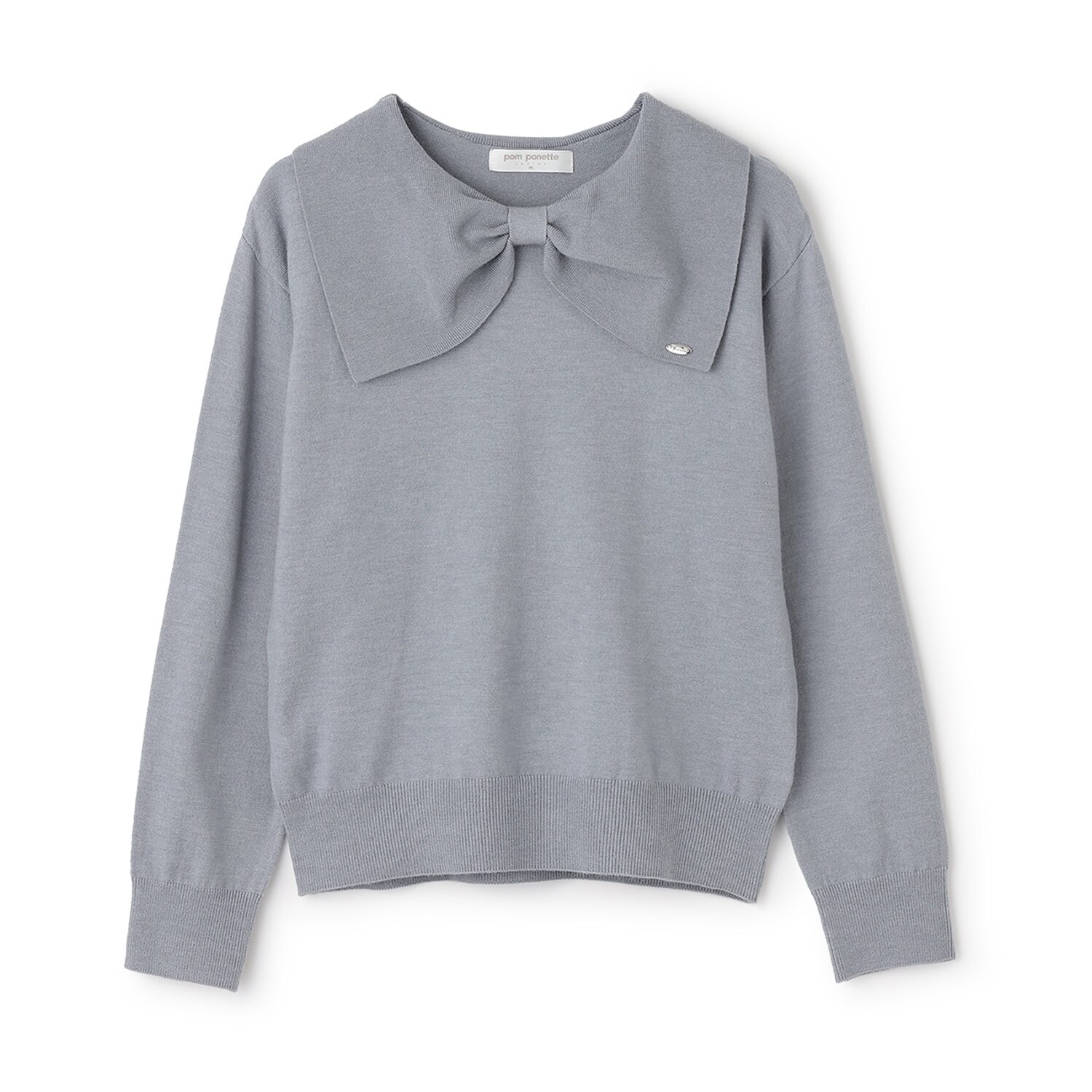 リボン衿ニット