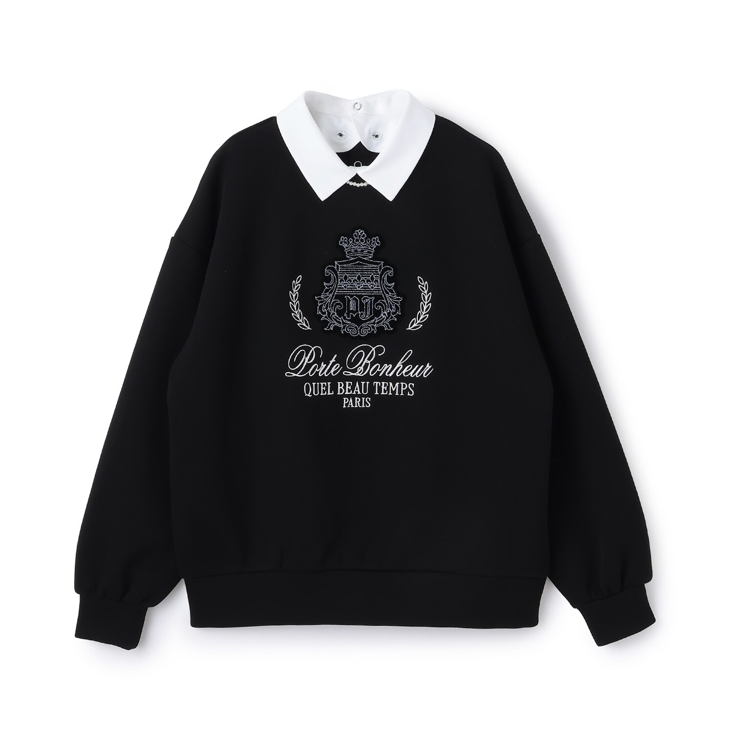 【130cmあり】衿つきエンブレム刺しゅうトップス