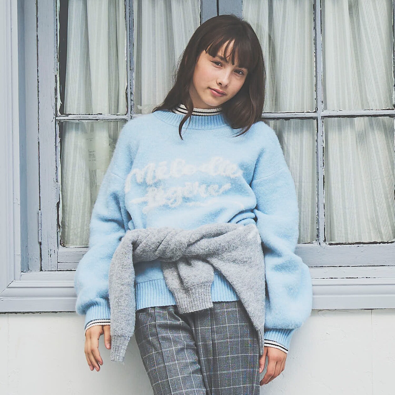 【130cmあり】ロゴジャカードニットプルオーバー