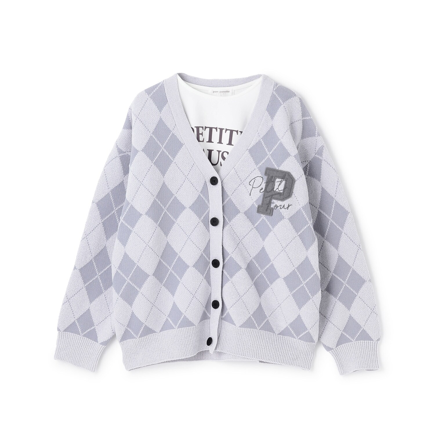 ジャカードアーガイルカーディガン＆インナーセット