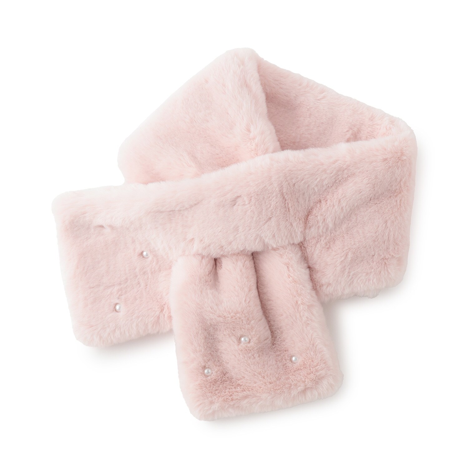 パールつきフェイクファーティペット