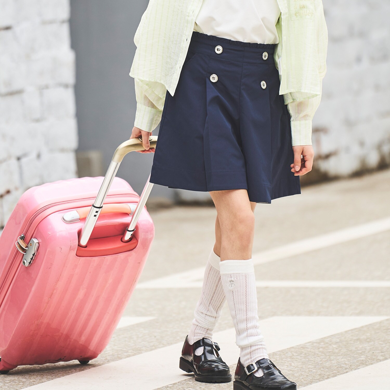 ボタンタックキュロット