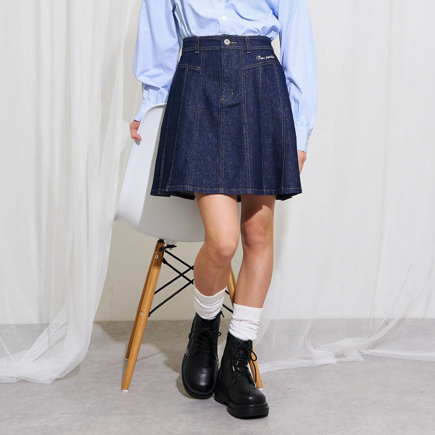 【130cmあり】デニムスカート(インナーパンツつき）