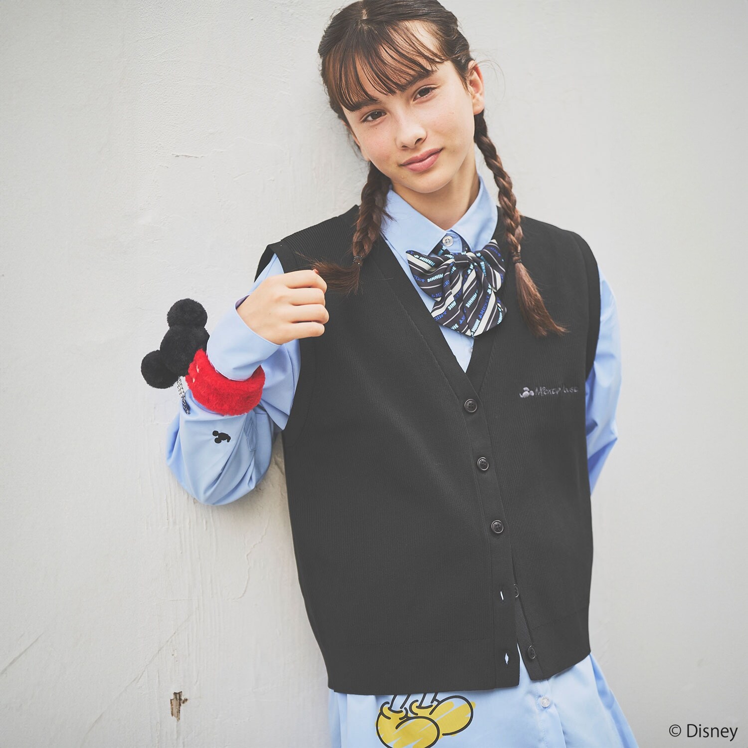 【130cmあり】【Disney】ニットベスト＆シャツセット