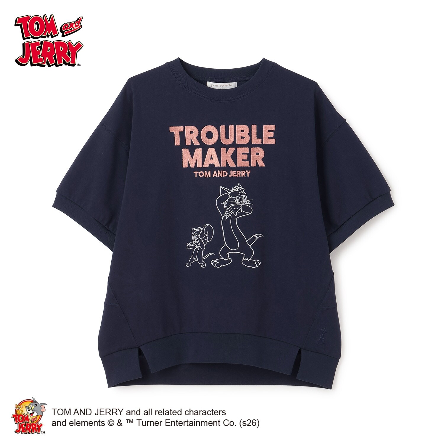 【130cmあり】【TOM AND JERRY】変形Tシャツ