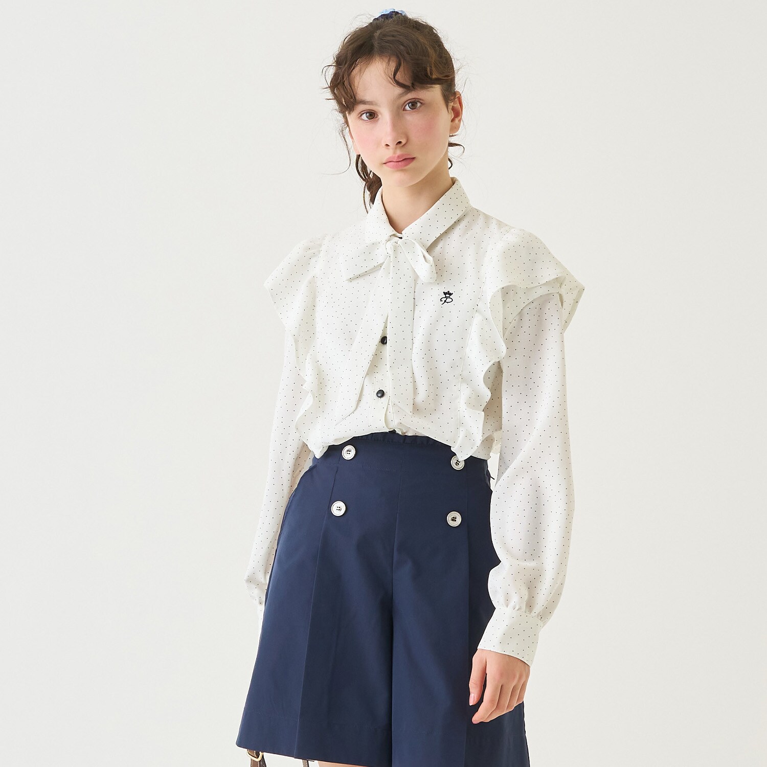 【袖取り外し】ボウタイブラウス